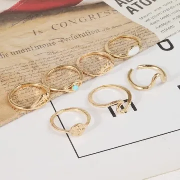 Trendy Gold Knuckle Rings Set for Women - Unique Gift