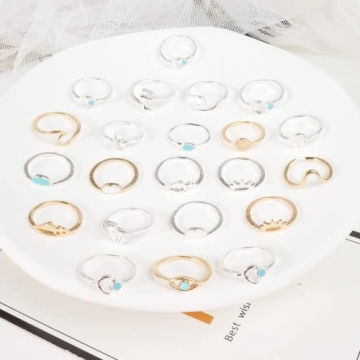 Trendy Gold Knuckle Rings Set for Women - Unique Gift