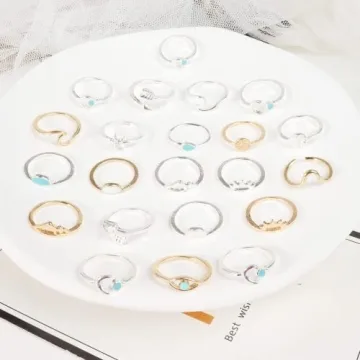 Trendy Gold Knuckle Rings Set for Women - Unique Gift