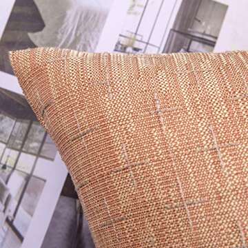 MIULEE Pack of 2 Fall Decorative Burlap Linen Autumn Throw Pillow Covers Modern Farmhouse Pillowcase...