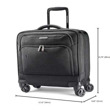 Samsonite Xenon 3.0 Spinner Mobile Office,telescoping handle, Black, One Size