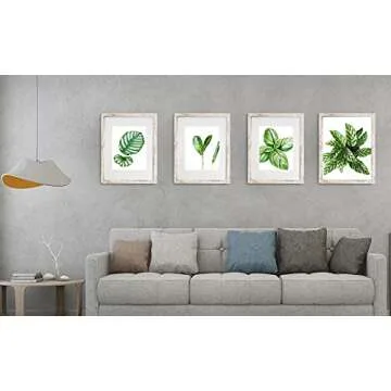SESEAT 11x14 Frames Pack of 4,Display Pictures 8x10 with Mat or 11x14 Without Mat,Wall Mounting, Distressed White