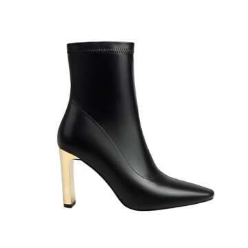 Stylish Reitoye Women's Metallic Block Heel Ankle Boots