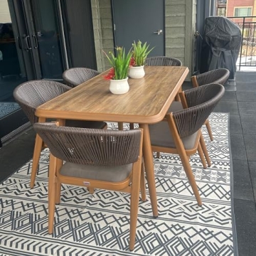 Stylish PURPLE LEAF 7 Pieces Outdoor Dining Set