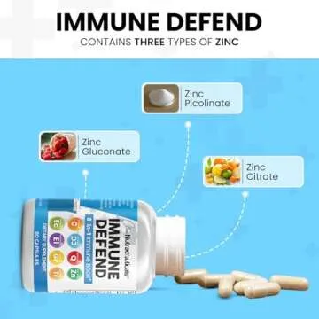 Clean Nutraceuticals Immune Defense Support Supplement 8 in 1 with Zinc 50mg Quercetin, VIT C 1000mg, Vitamin D3 5000 IU, Elderberry, Ginger - Immunity System Booster for Adults, Vegan - 60 Count
