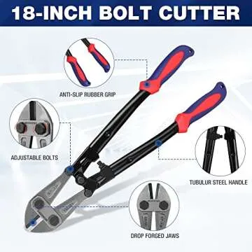 WORKPRO Bolt Cutter - Heavy-Duty 18" Tool with Ergonomic Design and Durable Steel Blade