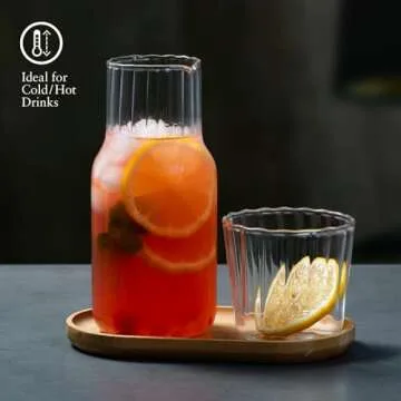 Stylish Bedside Water Carafe and Glass Set for Hydration