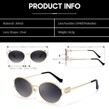 Shop DreamCalf Retro Oval Sunglasses for All Occasions