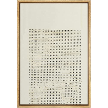 IDEA4WALL Framed Canvas Print Wall Art Distressed Tan Grunge Geometric Pattern Abstract Shapes Illus...