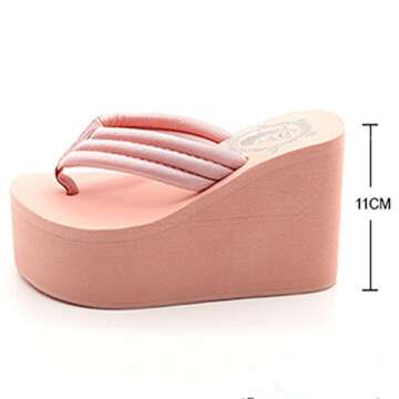 ANBOVER Womens Wedges Flip Flops Summer Thong Beach Sandals Chunky High Platform
