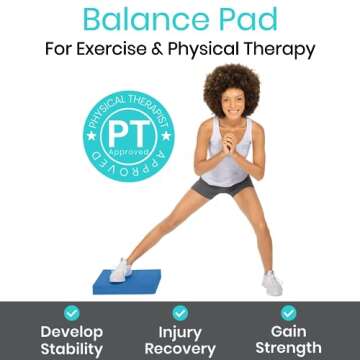 Vive Balance Pad - Foam Board Yoga Mat Block for Physical Therapy, Stability, Workout, Knee and Ankl...