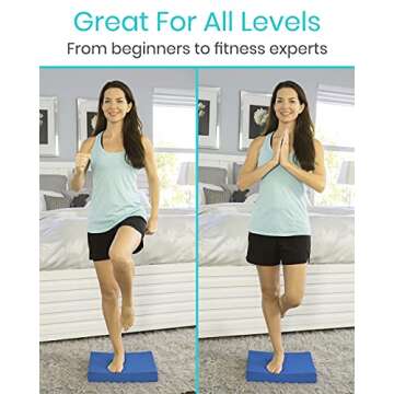 Vive Balance Pad - Foam Board Yoga Mat Block for Physical Therapy, Stability, Workout, Knee and Ankle Exercise - Equipment for Strength Training, Rehab - Large Floor Pad for Adults, Kids