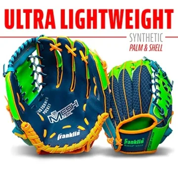 Franklin Sports Meshtek Tball Glove + Ball Set for Kids