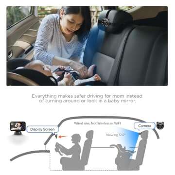 TX Baby Car Camera Monitor, Baby Car Mirror Baby Rear Facing Seat, HD 1080P Night-Vision Baby Camera...