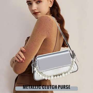 Trendy Shoowyees Evening Y2K Shiny Hobo Purse for Women