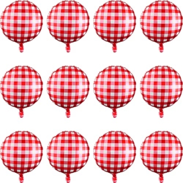 50 Pieces 18 Inches Checkerboard Balloons Aluminum Foil Balloons Party Decorations Checkered Balloon...