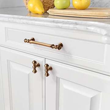 Asidrama 20 Pack 5 Inch(128mm) Champagne Bronze Kitchen Cabinet Handles,Brushed Brass Cabinet Pulls ...