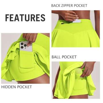 Stylish PINSPARK Pleated Skirts for Active Women