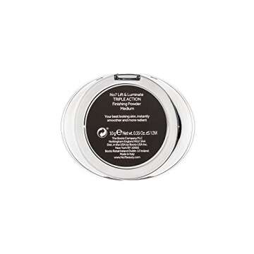 No7 Lift & Luminate Triple Action Powder - Medium - Pressed Makeup Setting Powder for Face - Compact...