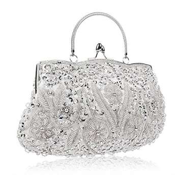 SSMY Beaded Sequin Evening Purse - Glamorous & Spacious