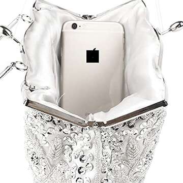 SSMY Beaded Sequin Evening Purse - Glamorous & Spacious