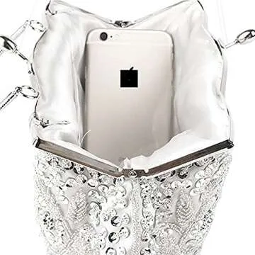 SSMY Beaded Sequin Evening Purse - Glamorous & Spacious