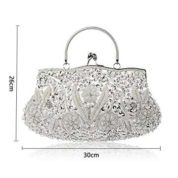 SSMY Beaded Sequin Evening Purse - Glamorous & Spacious