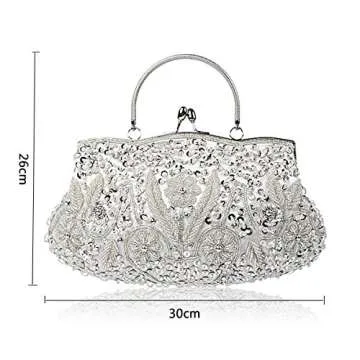 SSMY Beaded Sequin Evening Purse - Glamorous & Spacious