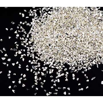 Crushed Glass Irregular Metallic Chips Sprinkles Chunky Big Glitter Silver 100g 4-6mm for Nail Arts ...