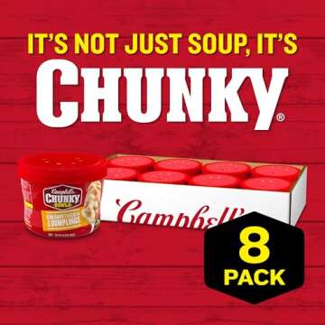 Campbell's Chunky Soup, Creamy Chicken and Dumplings Soup, 15.25 oz Microwavable Bowl (Case of 8)