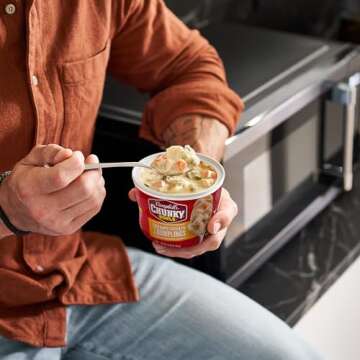 Campbell's Chunky Soup, Creamy Chicken and Dumplings Soup, 15.25 oz Microwavable Bowl (Case of 8)