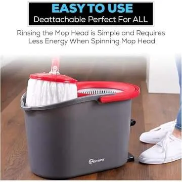 Simpli-Magic Spin Mop with Bucket System, 3 Refills Included