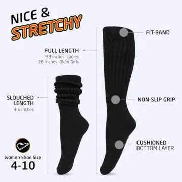 HOT FEET Cozy Slouch Socks - Warm & Stylish 2-Pack