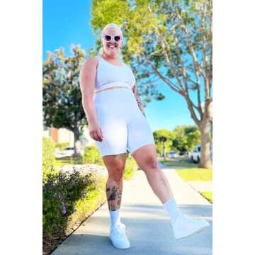 Aoliks Women's 8" Biker Shorts with Pockets High Waist Tummy Control Running Workout Spandex Gym Vol...