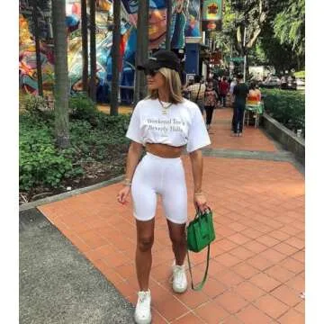 Aoliks Women's 8" Biker Shorts with Pockets High Waist Tummy Control Running Workout Spandex Gym Volleyball Yoga Shorts