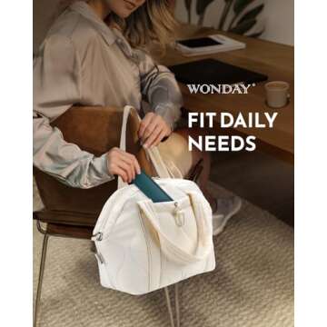 WONDAY Stylish Insulated Puffer Lunch Bag for Women
