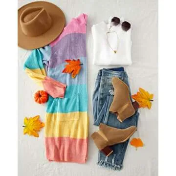 ZESICA Women Color Block Cardigan for All Seasons