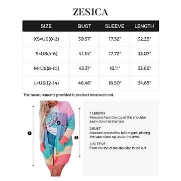 ZESICA Women's 2024 Fall Long Sleeve Striped Color Block Open Front Draped Loose Knit Lightweight Cardigan Sweater Coat,Small