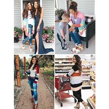 ZESICA Women Color Block Cardigan for All Seasons