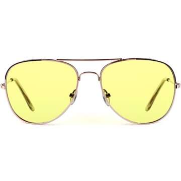 Yellow Sunglasses for Women Tinted Lens Aviator Glasses Aviators Lenses Shade