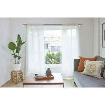 Command 10 lb Satin Nickel Curtain Rod Hooks, 2 Hooks and 4 Command Strips, Damage Free Curtain Hooks for Hanging Curtain Rods with Adhesive Strips, No Drilling Home Decor and Room Decor