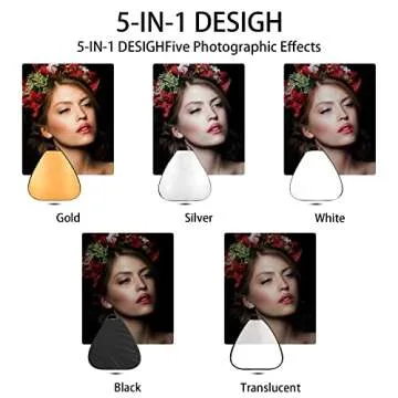 Selens 5-in-1 Triangle Reflector (32 Inch) with Handle for Photography Photo Studio Outdoor Lighting