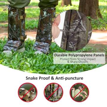 GearOZ Snake Gaiters Snake Chaps, Waterproof Lower Legs Snake Guards, Snake Bite Protective Gaiters,...