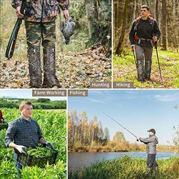 GearOZ Snake Gaiters Snake Chaps, Waterproof Lower Legs Snake Guards, Snake Bite Protective Gaiters, Anti-Snake Boots for Men/Women, Adjustable Size for Hunting/Hiking/Farm Working, Camo