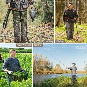 GearOZ Snake Gaiters Snake Chaps, Waterproof Lower Legs Snake Guards, Snake Bite Protective Gaiters, Anti-Snake Boots for Men/Women, Adjustable Size for Hunting/Hiking/Farm Working, Camo
