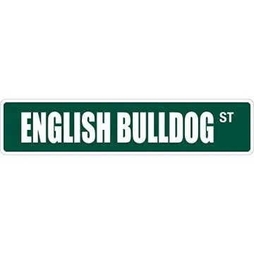 Cortan360 English Bulldog 8" x 2" Novelty Street Sign SS 1337 Vinyl Retro Sticker Sign