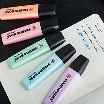 Vibrant STABILO Highlighter BOSS ORIGINAL Pastel Pack of 6