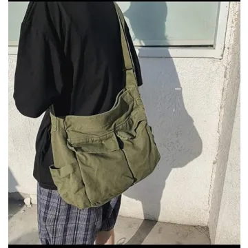 Pooyikoi Versatile Canvas Messenger Bag for Everyday Use