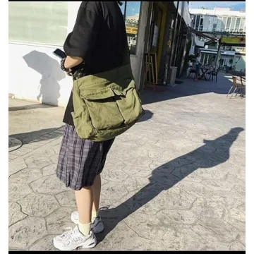 Pooyikoi Versatile Canvas Messenger Bag for Everyday Use