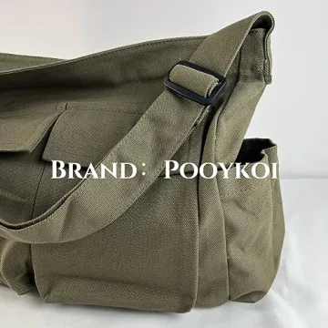 Pooyikoi Versatile Canvas Messenger Bag for Everyday Use